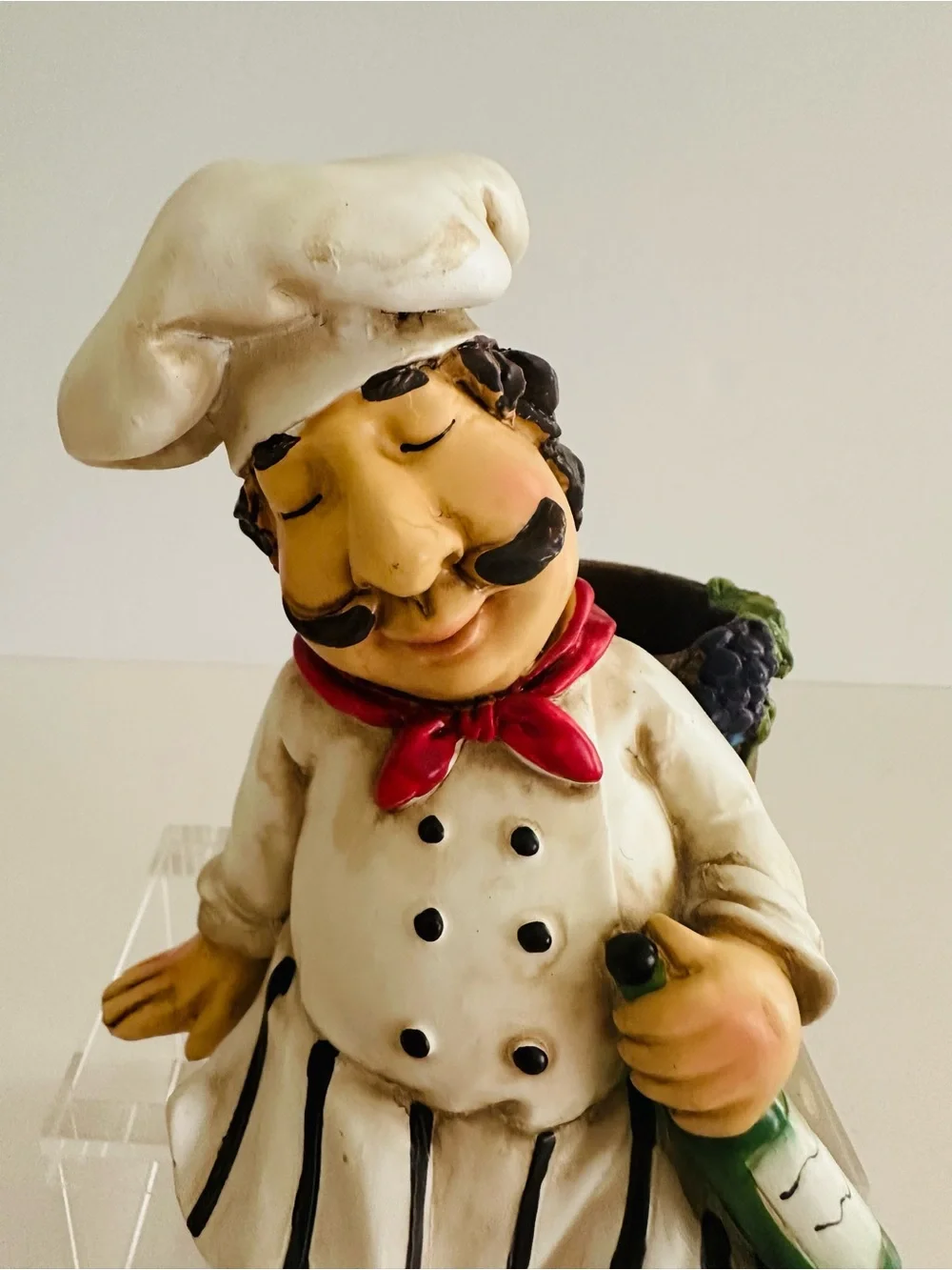 KiaoTime French Chef Shelf Sitter Figurine Decorative Accent in White and Black